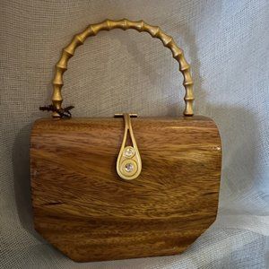 Timmy Woods Beverly Hills Collection Wooden Bag NWT